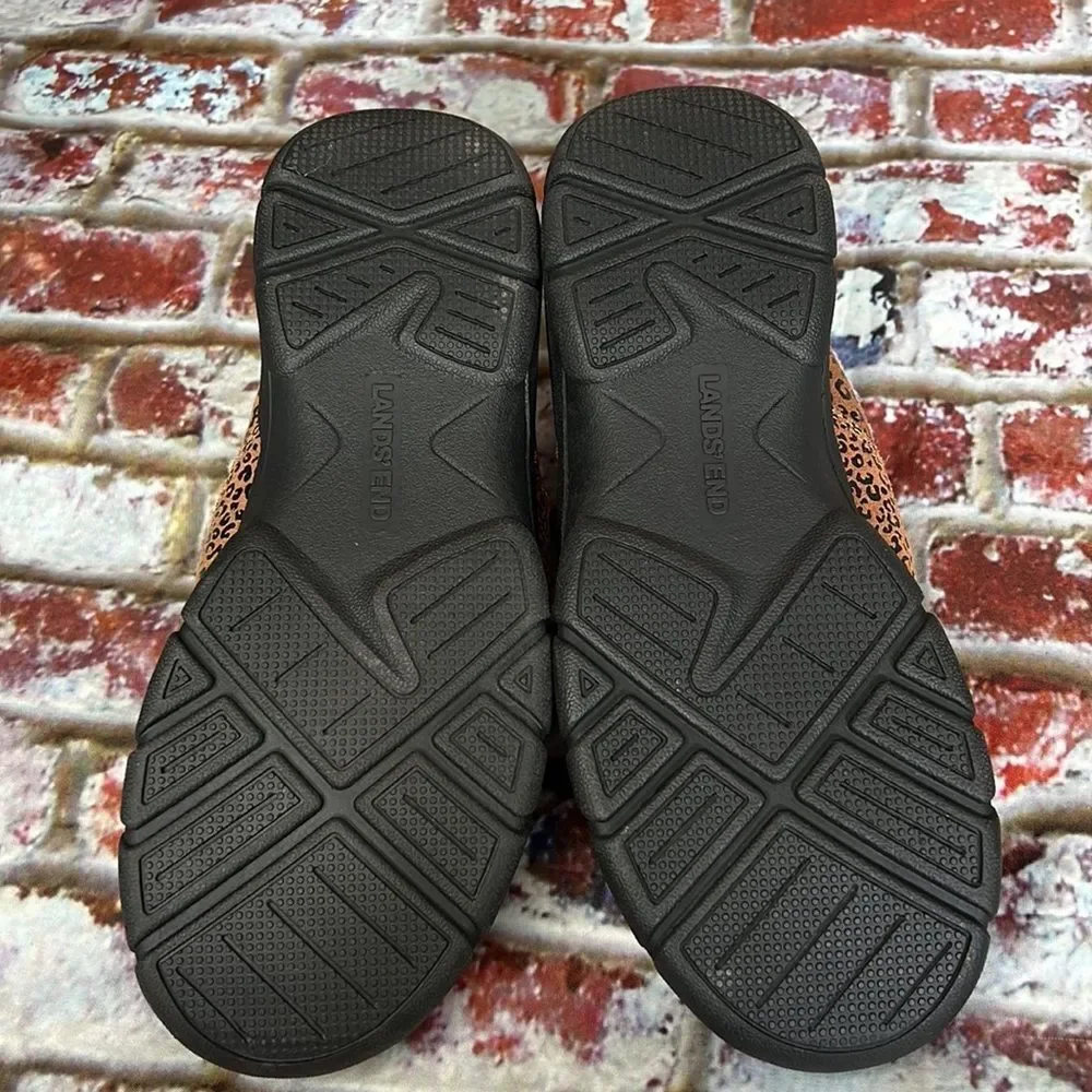 *Lands end brown black animal slip on casual shoes